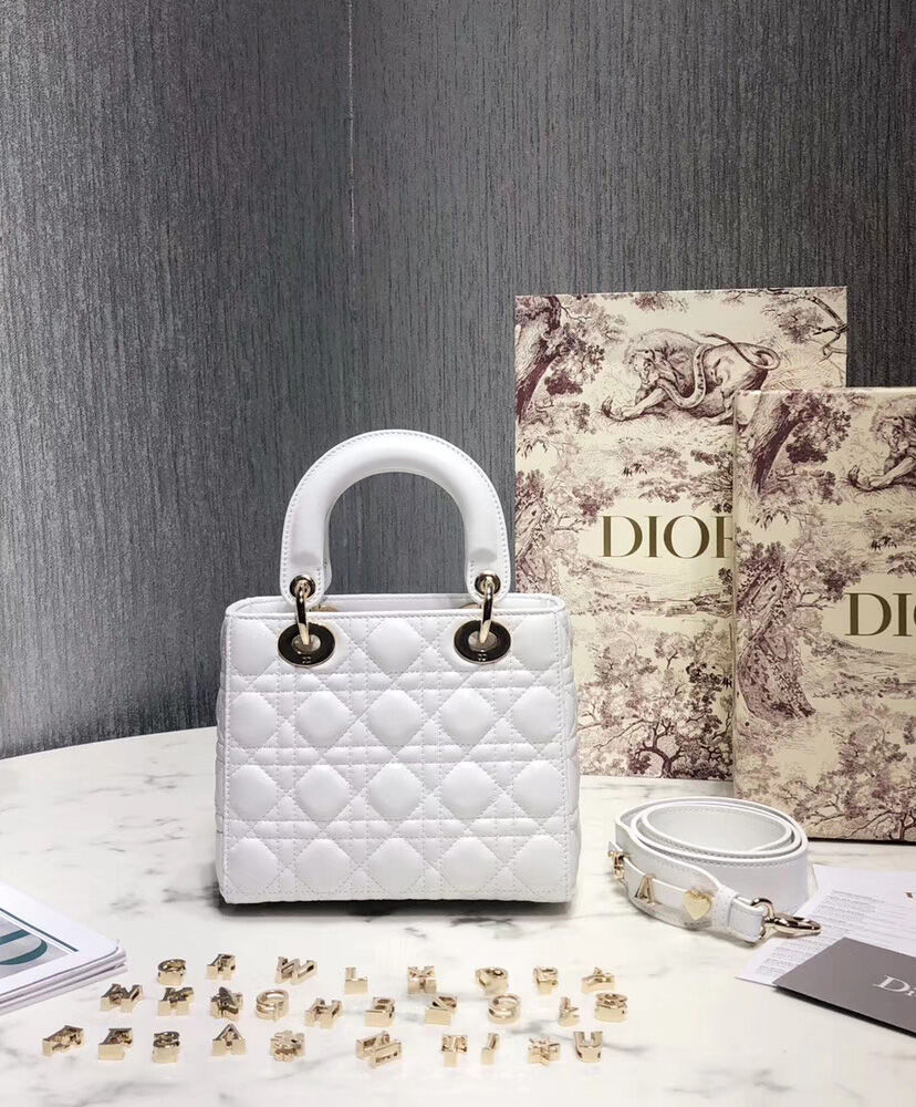 Christian Dior Lady Dior My Abcdior Bag White